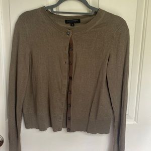 olive green banana republic silk cashmere cardigan